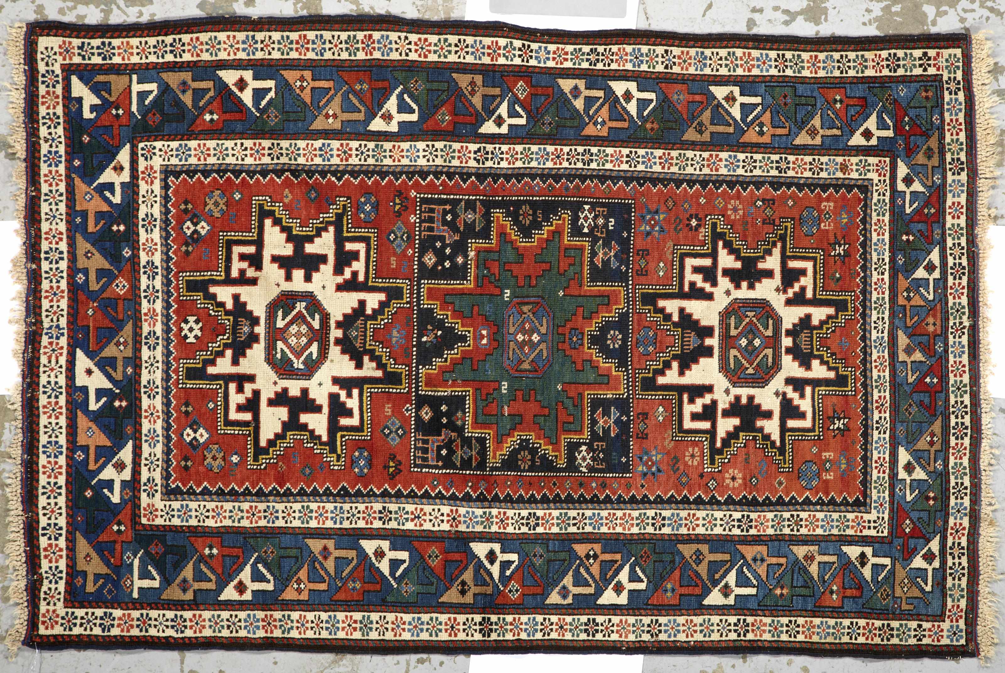 Appraisal: A Kuba Rug CaucasusCirca size approximately ft in x ft