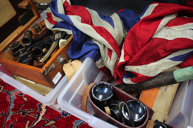 Appraisal: MISCELLANEOUS COLLECTABLES to include an antique Ensign British flag cm