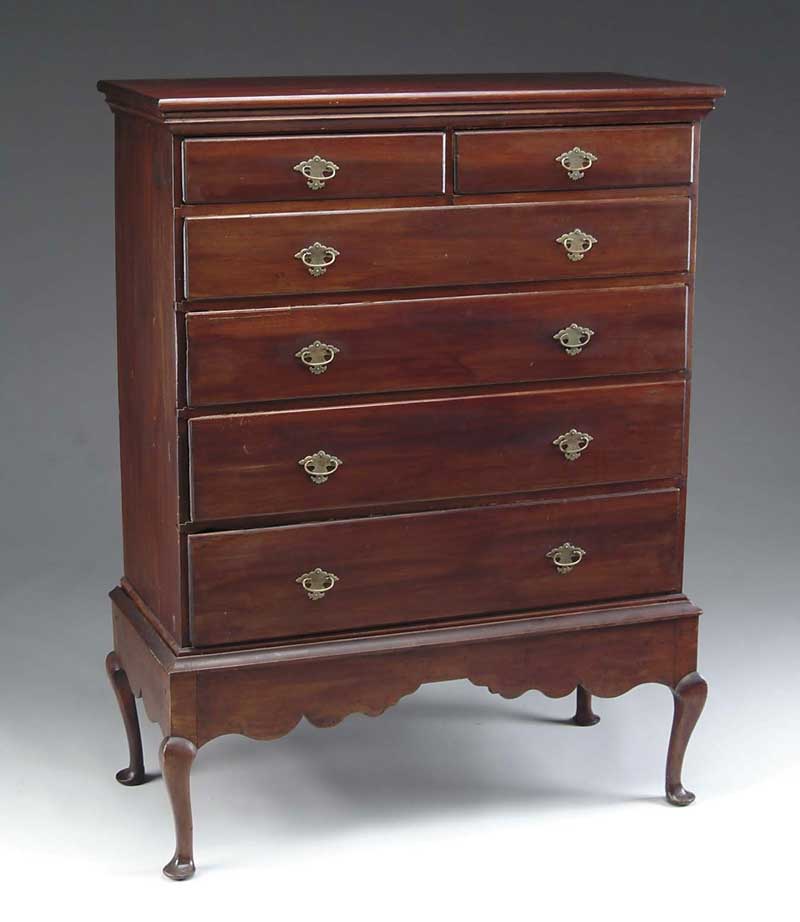 Appraisal: QUEEN ANNE CHEST ON FRAME The upper section having a