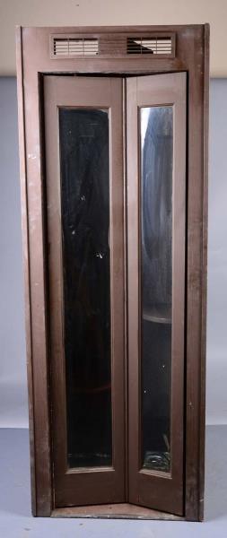 Appraisal: Wooden Pay Telephone Booth With Door Painted wooden exterior with