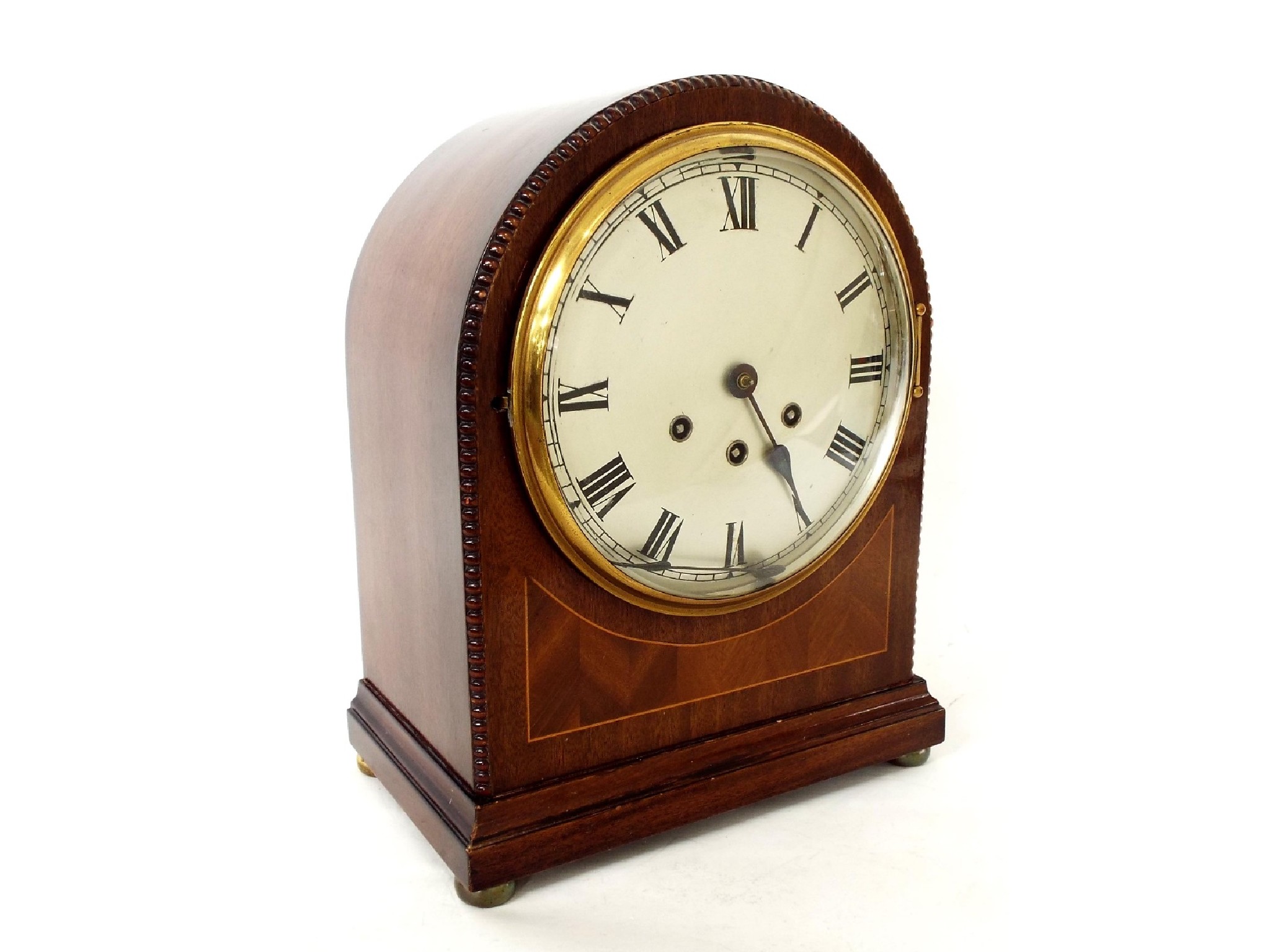 Appraisal: Mahogany three train bracket clock the movement with eight hammers