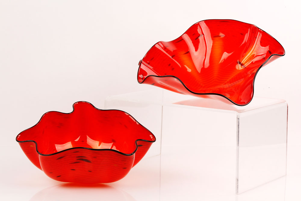 Appraisal: - Chihuly Glass Sculpture Dale Chihuly two part glass sculpture