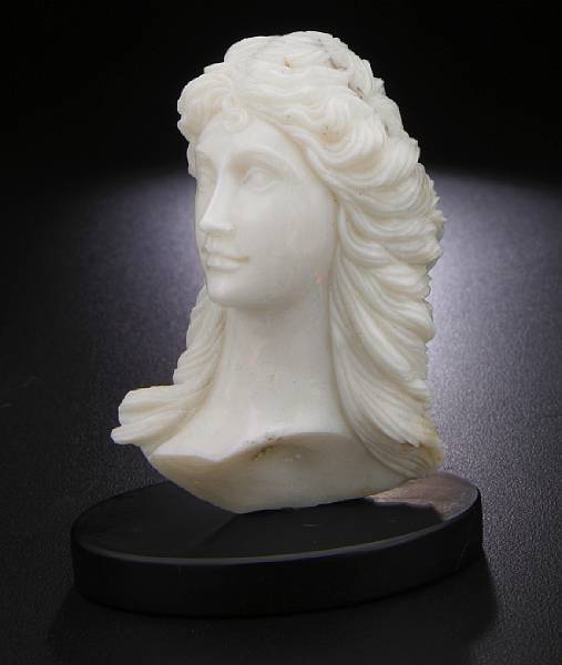 Appraisal: White Opal Carving of a Female Bust By Heinz Postler