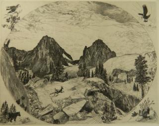 Appraisal: John Winkler etching John Winkler American - - ''Mt Ritter