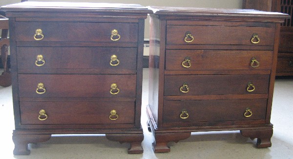 Appraisal: TWO CHIPPENDALE STYLE MAHOGANY DIMINUTIVE CHESTS Howard Ziegler cabinetmaker Philadelphia