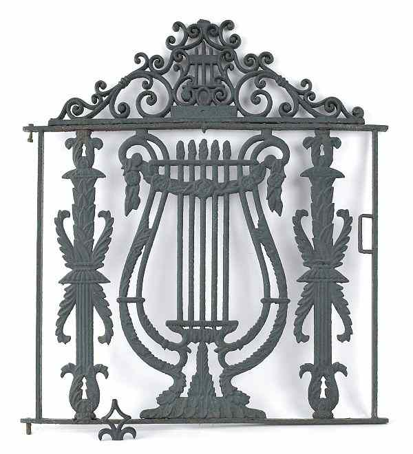 Appraisal: Cast iron garden gate late th c h w