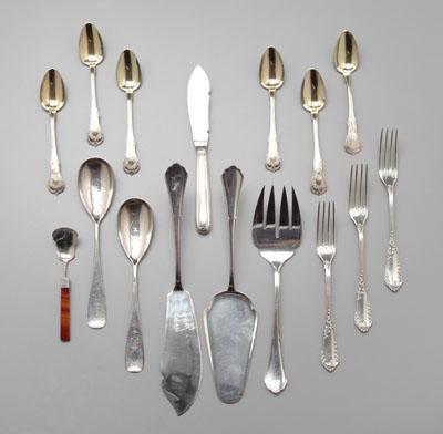 Appraisal: French German silver flatware ten pieces French including five gilt