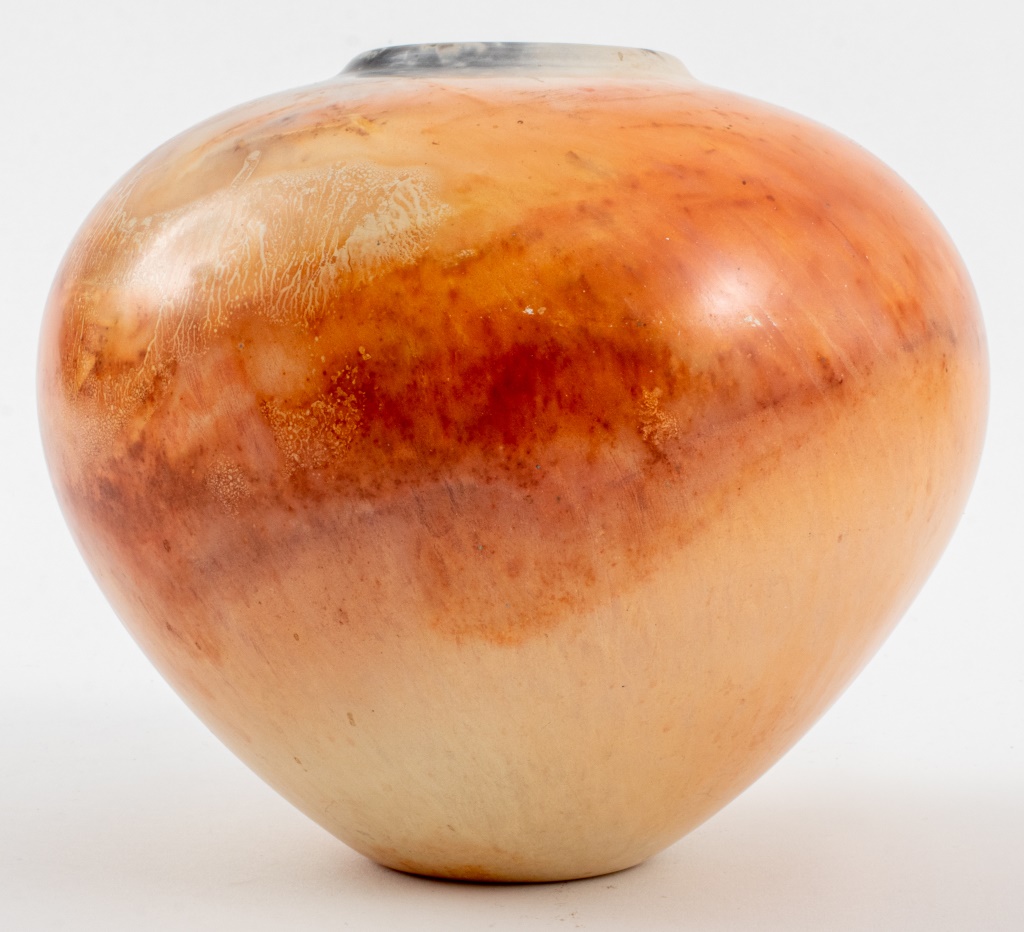 Appraisal: SCOTT TUBBY BURNISHED SAGGAR FIRED VASE Scott Tubby American b