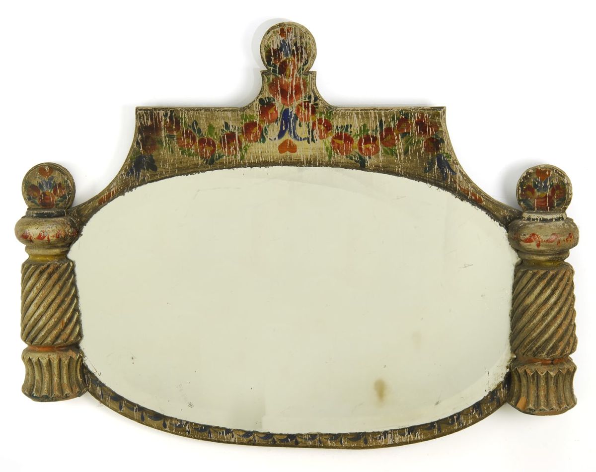 Appraisal: PAINTED WALL MIRROR DECORATED BY THE SHOP OF PETER HUNT