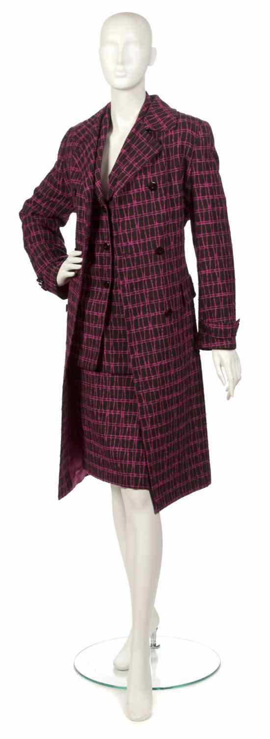 Appraisal: A Louis Feraud Pink and Black Wool Skirt Suit together