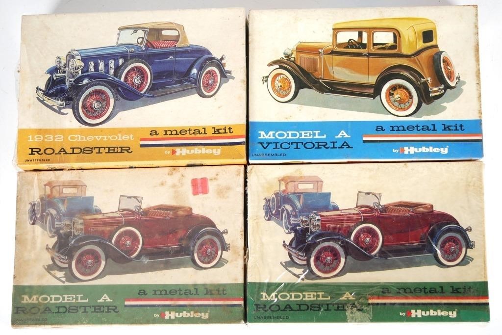 Appraisal: VINTAGE HUBLEY METAL CAR KITSSet of four metal car kits