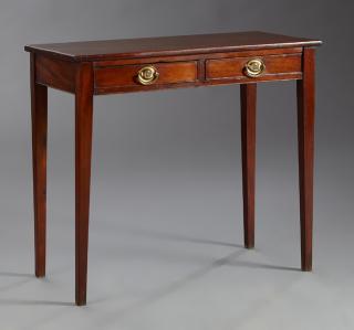 Appraisal: English Hepplewhite Style Carved Mahogany Console th c the rectangular