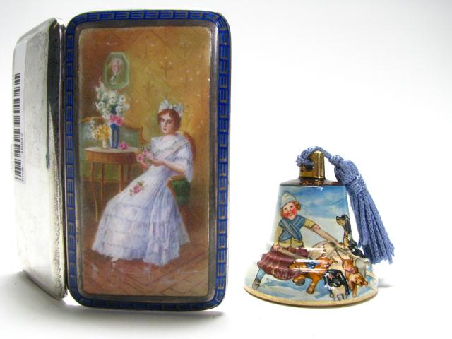 Appraisal: Silver Scenic Calling Card Case depicts an interior scene with