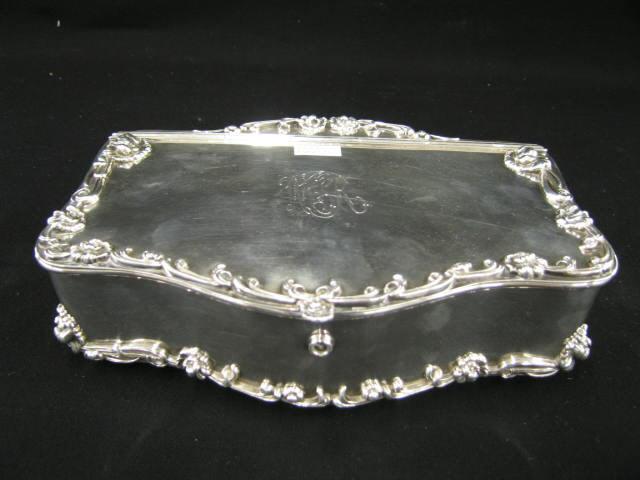 Appraisal: Meriden Victorian Silverplate Humidor Art Nouveau floral x