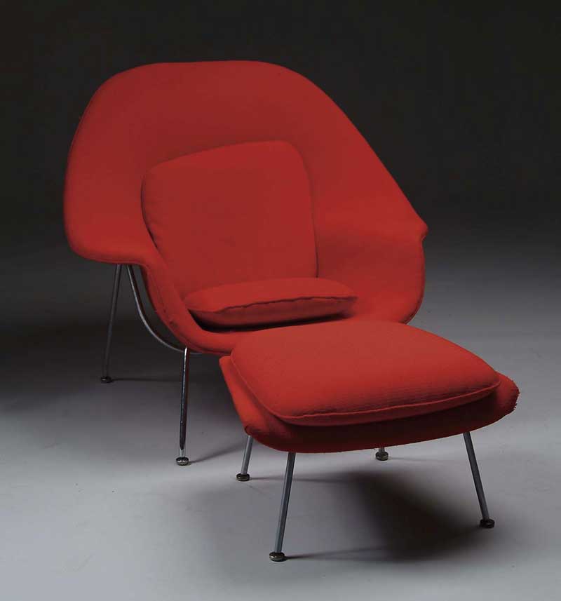 Appraisal: WOMB CHAIR AND OTTOMAN DESIGNED BY EERO SAARINEN BY KNOLL