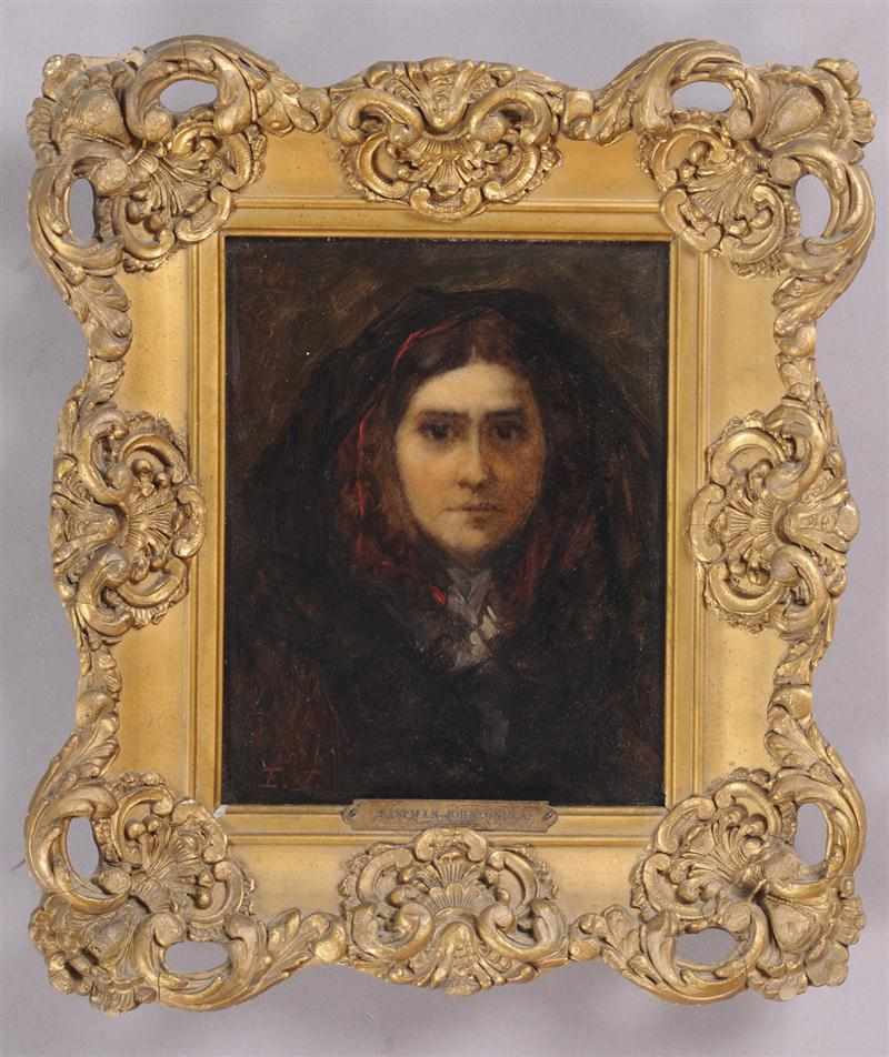 Appraisal: EASTMAN JOHNSON - PORTRAIT OF A WOMAN Oil on panel