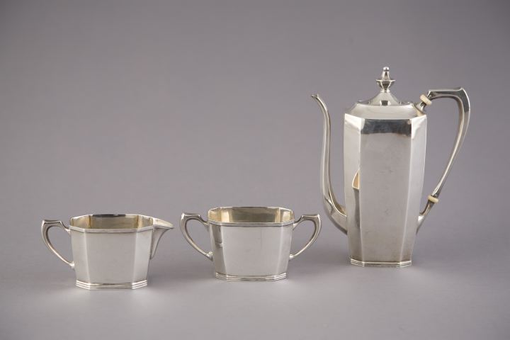 Appraisal: Three-Piece Mauser Art Deco Sterling Silver After-Dinner Coffee Service second