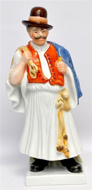 Appraisal: HEREND PORCELAIN LARGE FIGURINE A Large Herend Porcelain Figurine of