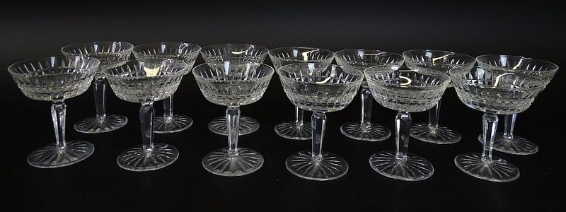 Appraisal: Thirteen WATERFORD Champagne Glasses Thirteen WATERFORD Champagne Glasses Appear to