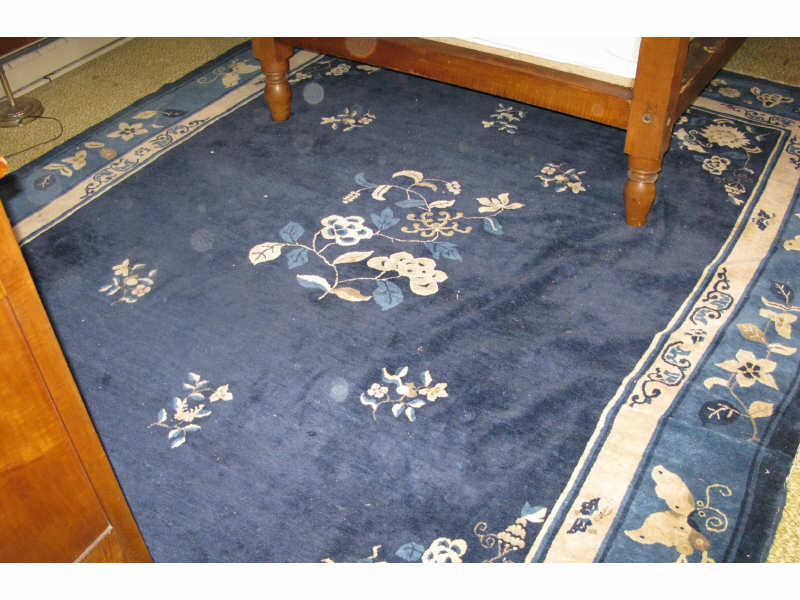 Appraisal: Art Deco Chinese Room Size Rug ca dark blue field