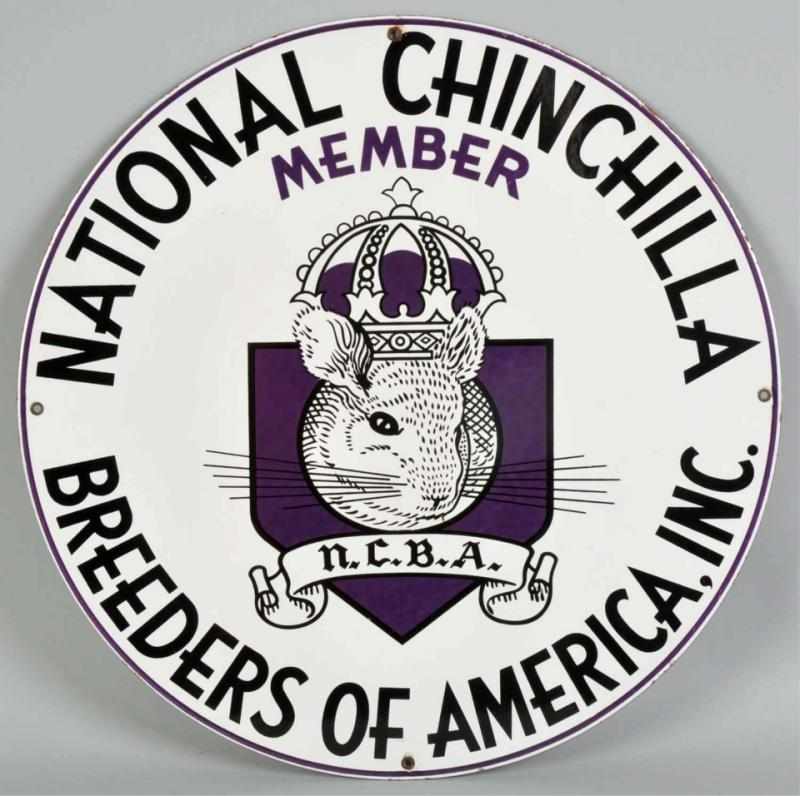 Appraisal: Round Porcelain National Chinchilla Sign Description Great image Condition Near