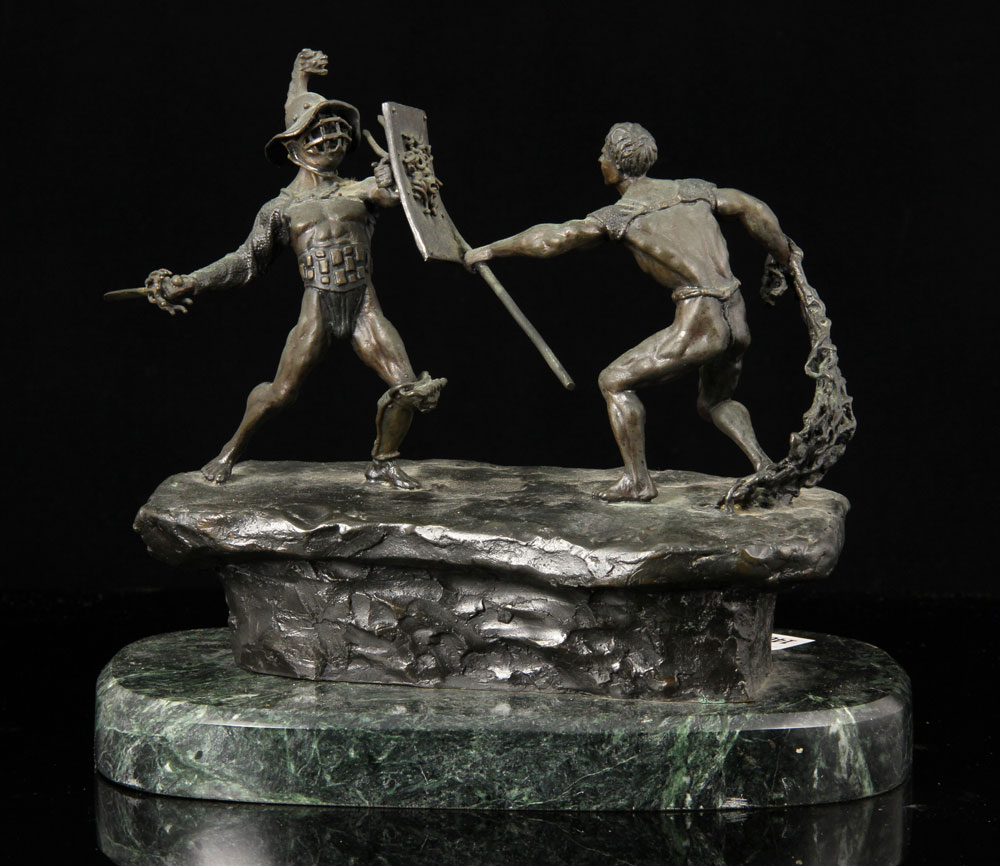 Appraisal: - Bronze Sculpture of Men Fighting Sculpture depicting men fighting