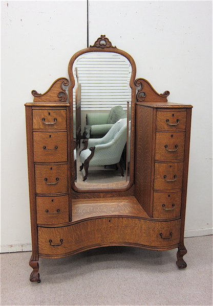 Appraisal: LATE VICTORIAN OAK VANITY DRESSER American late th century a