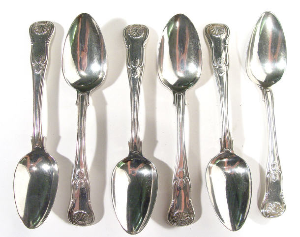 Appraisal: Set of Six Georgian silver teaspoons London