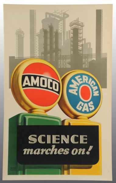 Appraisal: Amoco Gas Double Globe Poster Description Circa s Great artwork