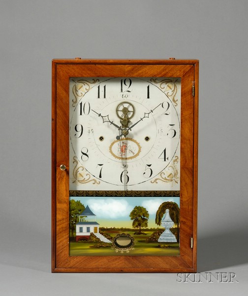 Appraisal: Mahogany and Cherry Outside Escapement Box Clock Attributed to Eli