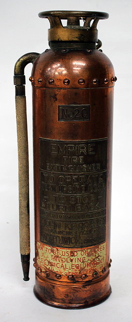 Appraisal: A COPPER AND BRASS 'EMPIRE FIRE EXTINGUISHER' number -C by