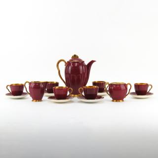 Appraisal: Fifteen Piece Carlton Ware Rouge Royale Porcelain Coffee Set Fifteen