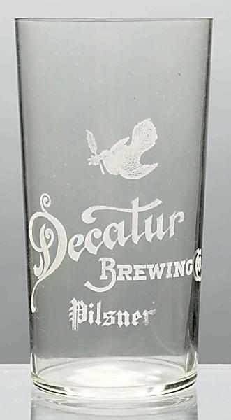 Appraisal: Decatur Brewing Co Acid-Etched Beer Glass Glass with bird Nice