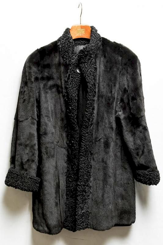 Appraisal: Vintage Mink Fur Leather Reversible Coat Fur and leather reversible