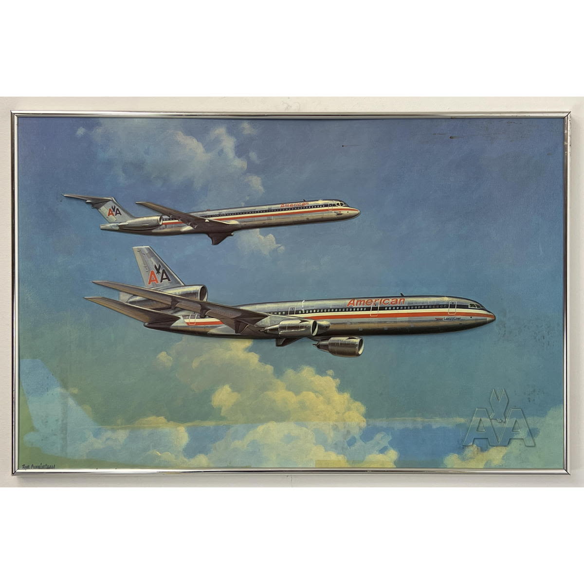 Appraisal: BOB CUNNINGHAM embossed advertising art on plastic American Airlines luxury