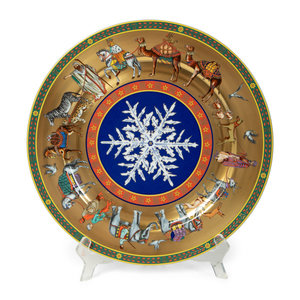 Appraisal: Set of Fourteen Versace for Rosenthal Porcelain Christmas Plates TH