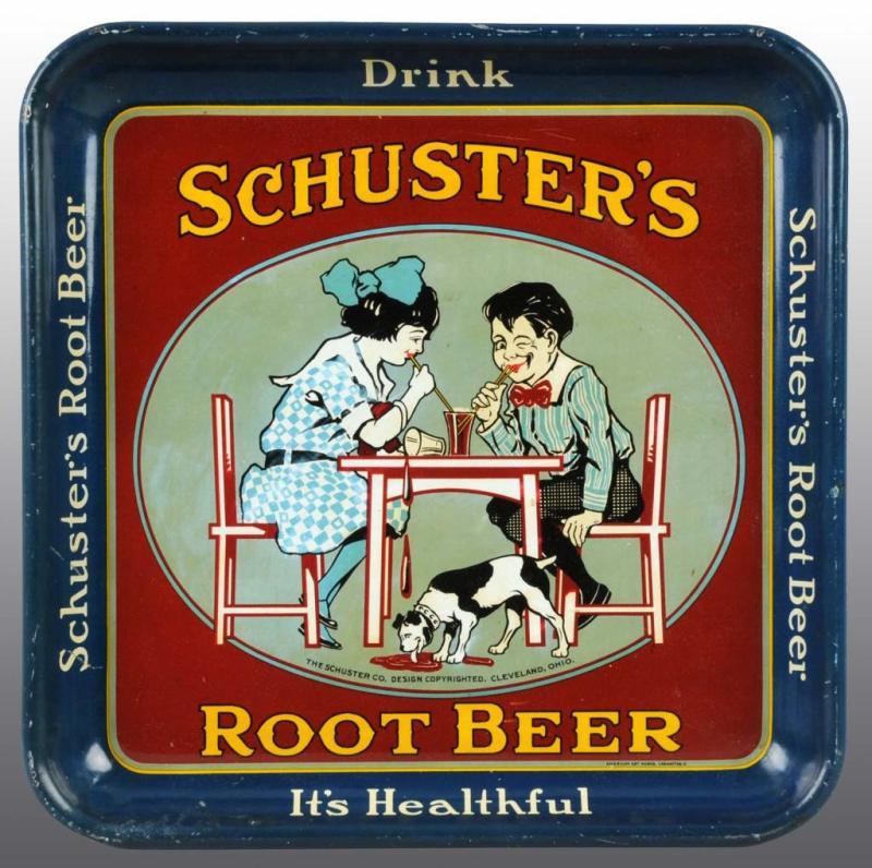 Appraisal: Schuster's Root Beer Serving Tray Description Manufactured by the American