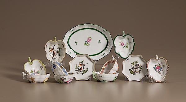 Appraisal: HEREND PORCELAIN NUT DISHES PLUS Hungarian late th century Lot