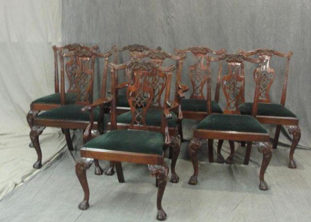 Appraisal: Mahogany Chippendale Style Dining Chairs sides and arms Hickory Chair