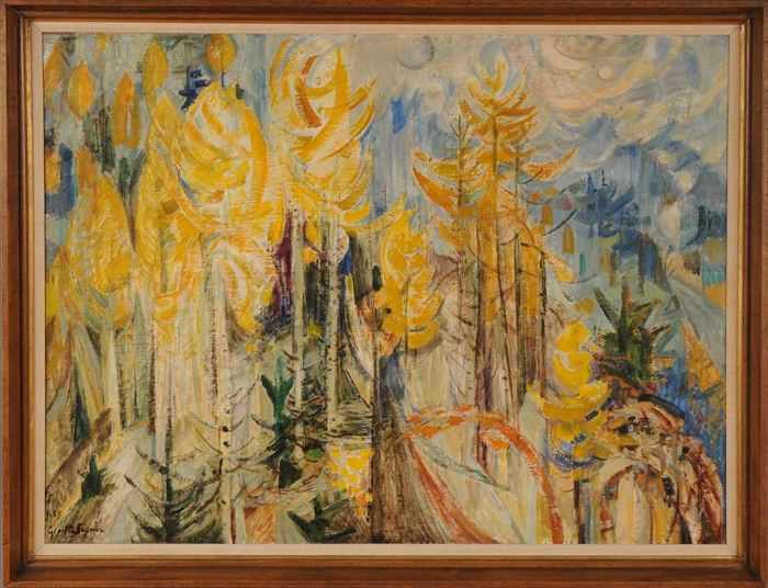 Appraisal: GINETTE SIGNAC - FOREST SCENE Oil on canvas signed and