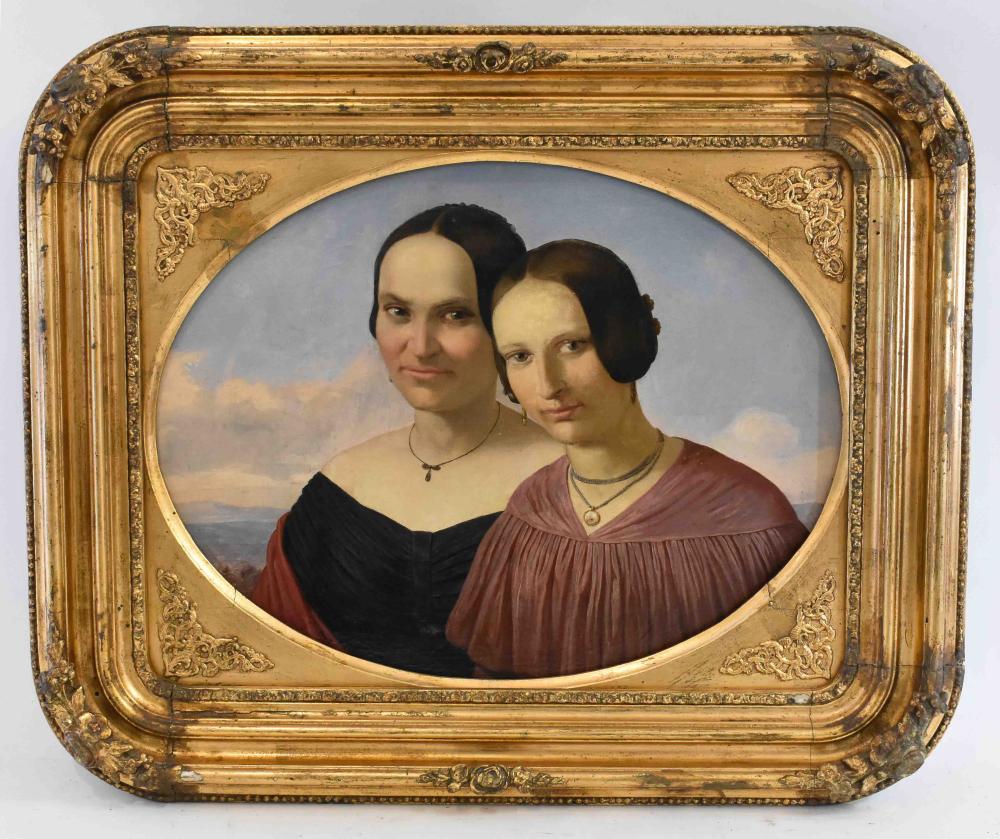 Appraisal: EUROPEAN SCHOOL TH CENTURY Mother and Daughter Unsigned Oil on