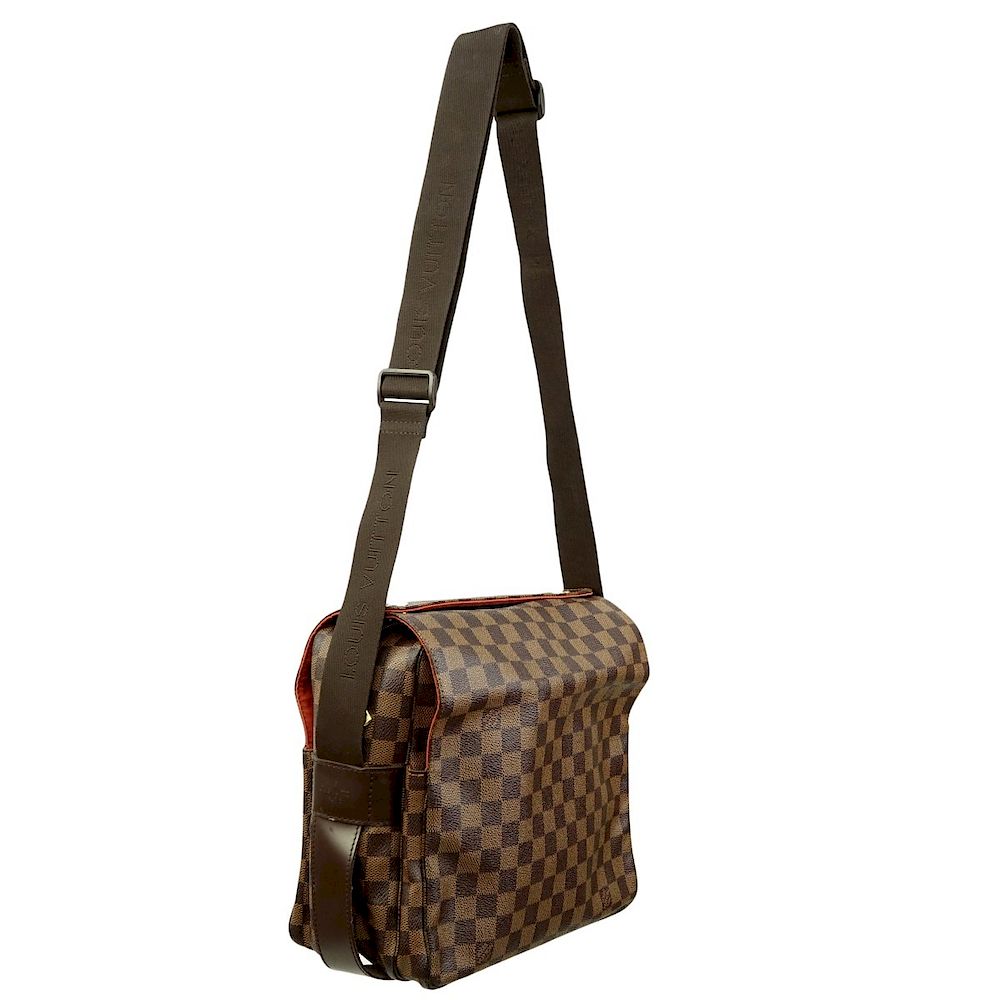 Appraisal: Louis Vuitton Brown Damier Ebene Naviglio Bag Louis Vuitton Brown