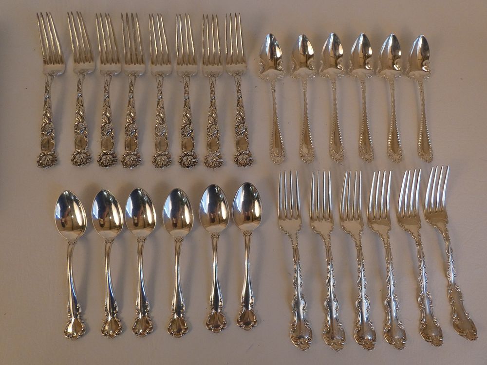 Appraisal: PIECES FANCY STERLING FLATWARE Includes heavy forks by Alvin in