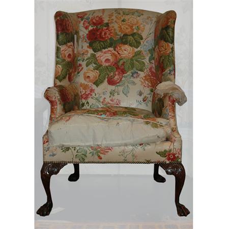 Appraisal: George III Style Mahogany Wing Chair Estimate -