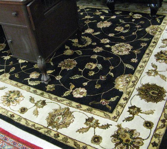 Appraisal: FINE ORIENTAL SILK AND WOOL CARPET overall silk floral raceme