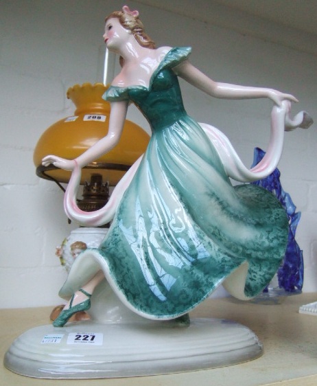 Appraisal: A Keramos large pottery figure of a dancer in a