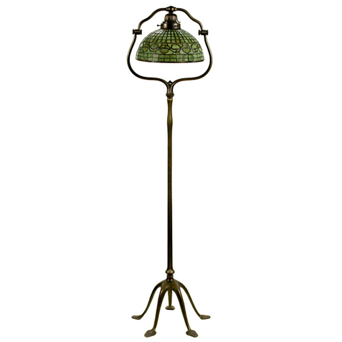 Appraisal: Tiffany Studios floor lamp bronze base with five feet holding