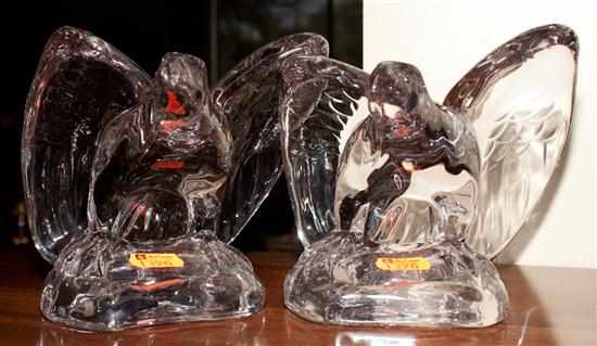 Appraisal: Pair of molded glass eagle bookends Estimate - All items