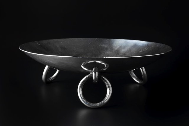 Appraisal: Pedro Leites attributed to for Tane of MexicoSilver hammered centrepiecestamped