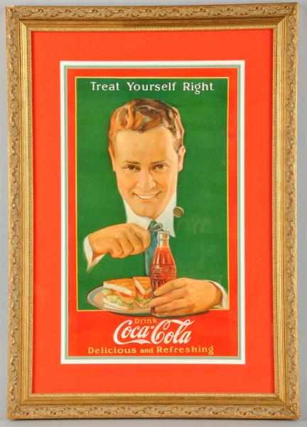 Appraisal: Paper Coca-Cola Poster Description s Beautifully matted and framed under